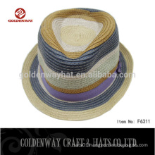 Colorful 100%paper straw fedora hat and cap